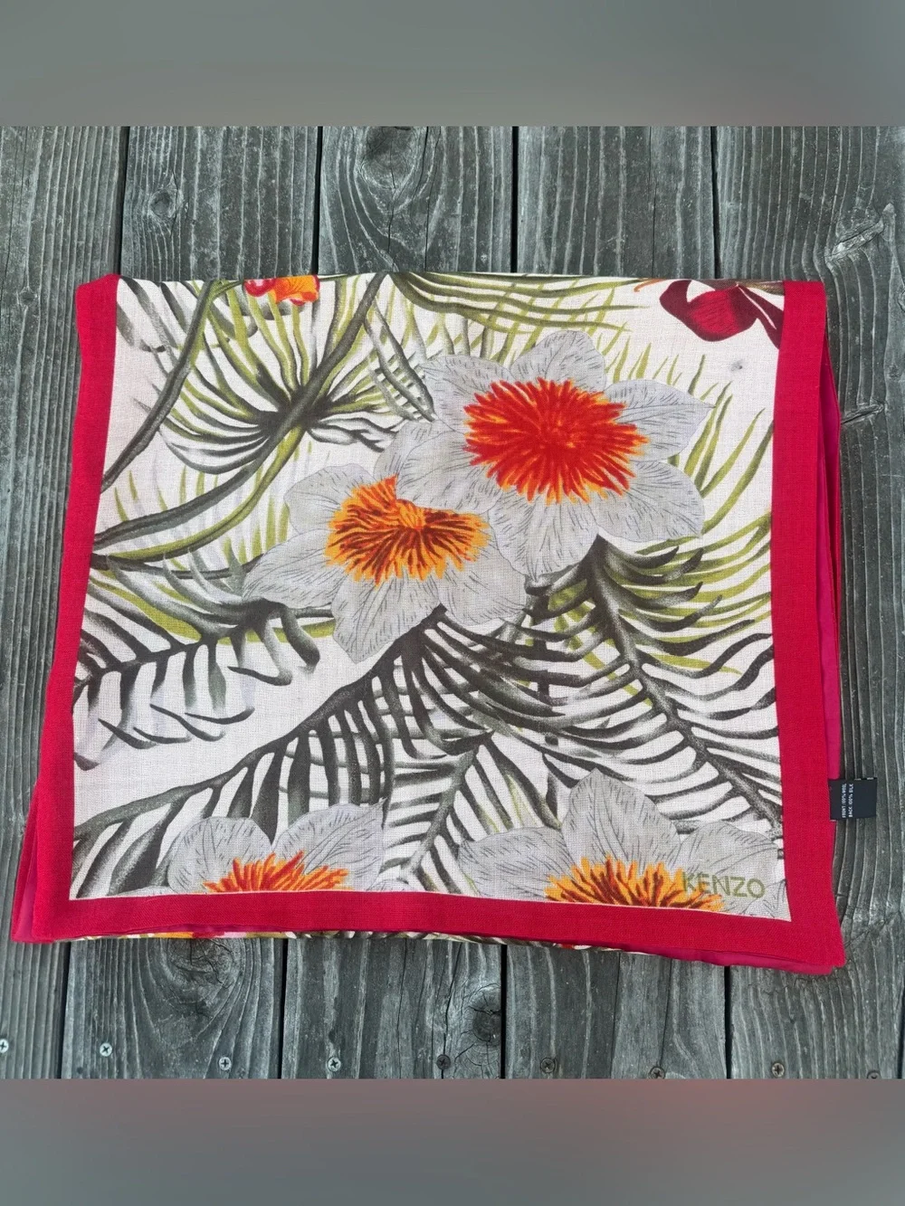Large Kenzo wool and silk scarf